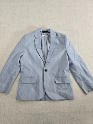 Blazer H&M masculino 6-7Y gola azul manga longa forrado dois bolsos de botão formal - Imagem 1 de 4