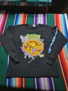 Vintage Pokemon Aerodactyl Zubat 2000 Nintendo Long Sleeve T-Shirt Size Youth L - Picture 1 of 12