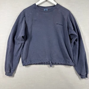 Vintage Columbia Sweatshirt Womens Medium Blue Drawstring Waist USA Long Sleeve - Picture 1 of 11