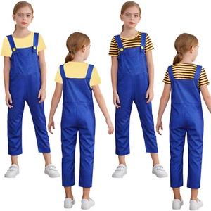 Kids Girls Overalls And Shirt Holiday Suspender Pants Suit Prom Jumpsuit Fancy - Picture 1 of 31