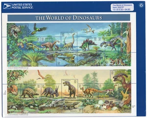 Scott #3136 WORLD of DINOSAURS Sheet of 15 Stamps - Sealed Blue - Picture 1 of 2