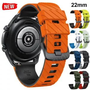 Universal 22mm Silicone Strap Replacement Sports Bracelet Smart Watch Wrist Band - Picture 1 of 60