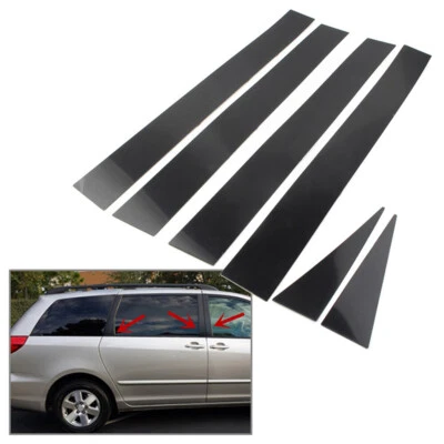 🔥Black For Toyota Sienna 2002-2009 6pcs Pillar Posts Door Window Trim Cover Kit - Imagem 1 de 4