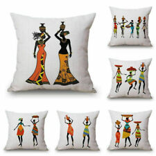 Hot African Women Cotton Pillow Case Cover Linen Car Bed Sofa Waist Cushion