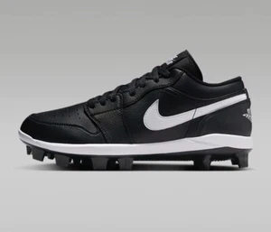 Nike Jordan 1 Retro Mcs Low Black-White Baseball Cleats Men’s Size 9 - Picture 1 of 7