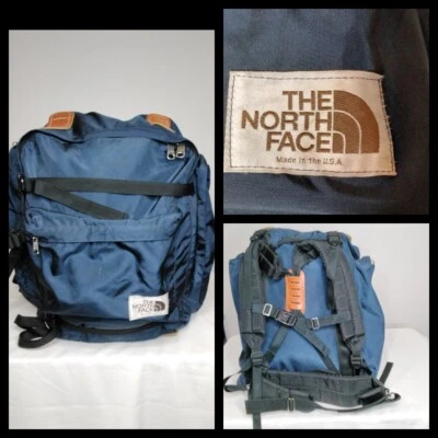 Mochila Mochila de Cuero Etiqueta Marrón The North Face Años 70 De Colección EE. UU. #Z4161 Foto 1 de 4