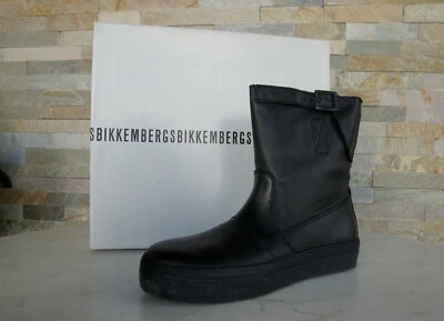 Bikkembergs размер 40 ботинки ботильоны меха туфли черный новый бывший RRP 343 € - Изображение 1 из 4