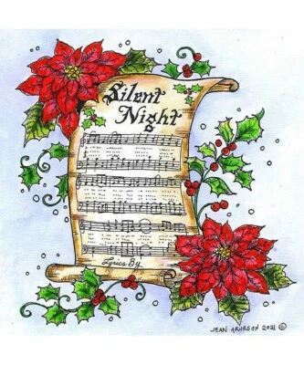 Sello de goma montado en madera de música nocturna silenciosa de Navidad NORTHWOODS PP11028 nuevo Foto 1 de 4