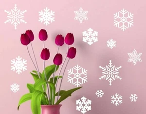 Set of SNOWFLAKES vinyl stickers decals wall art festive Christmas snow shop SF3 - Picture 1 of 9