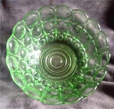 Large green glass round vintage fruit / serving bowl