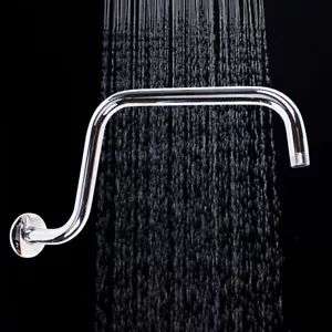 13" Stainless Steel Rain Shower Head Extension Arm Pipe Wall Mount Bathroom Bath - Picture 1 of 10