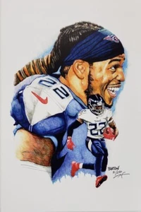 Signed Brian Barton Lithograph - Tennessee Titans Derrick Henry #31 of 250 - Picture 1 of 1