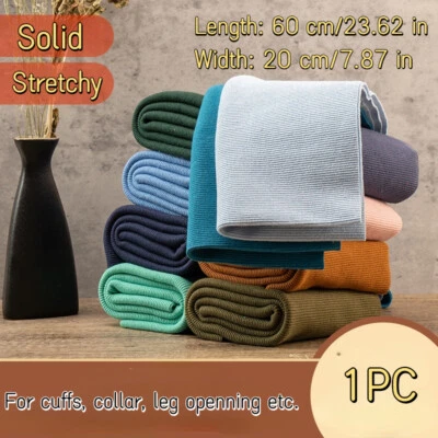 1 X Knitted Cotton Ribbed Cuff Fabric Stretchy Jacket Collar Trim Sewing DIY - Image 1 of 4