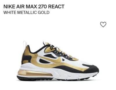 Nike Air Max 270 React Metallic Gold 9.5 - Image 1 of 2