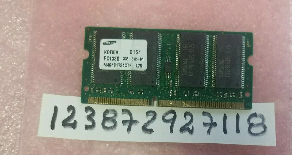 128MB 2RX16  SDRAM PC133 CL3 144PIN SODIMM NON-ECC  UDIMM  DUAL RANK 8X16 - Image 1 of 1