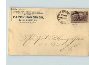 Busta 1893, Geo. Y. Hansell, Pubblicità APPENDIABITI IN CARTA, canc. CAPITOLO ORIENTALE S - Foto 1 di 2