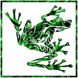 8"x8" Clear Plastic Stencil - Frog Tribal (ROA15) (.007")***** - Picture 1 of 2