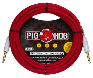 Pig Hog "Hex Silent" Silent Instrument Cable 18.5ft str-str Candy Red PHSH185CA - Picture 1 of 5