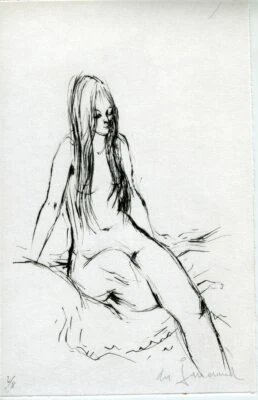 Nu gravure sur cuivre originale signée Daniel Du Janerand (1919-1990) n°2/8 - Photo 1/2