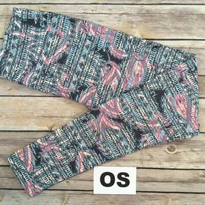 OS LuLaRoe Leggings ~ BLAU & ROSA PAISLEYMUSTER ~ Größen 2-10, ONE SIZE - Bild 1 von 3