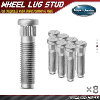 8x Perno de rueda M12-1,5 para Chevy Aveo 2004-2016 Spark Pontiac G3 Wave Wave Foto 1 de 4