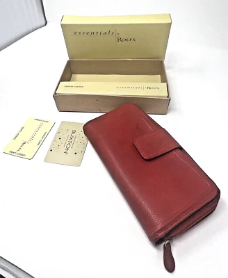 Cartera de chequera de cuero Rolf’s, roja - con caja Rolfs y papeleo Foto 1 de 4