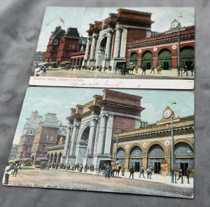 2 Postcards C.1905 NORTH STATION, BOSTON MA Pre Boston Garden, Historical Bldg. - Picture 1 of 9
