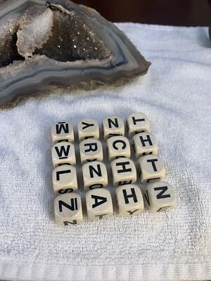 Parts ONLY For 1976 Boggle Game OEM Replacement Die Diece SET Of 16 Complete - Image 1 of 4