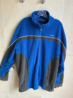 Ford RACING Logo Mens Black Blue Printed Warm Zip Up Jumper Top Size 2XL - image 1 of 4
