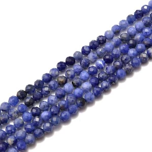Blue Sodalite Faceted Round Beads 3mm 4mm 5mm 15.5" Strand - Picture 1 of 2