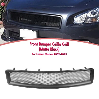Kit de rejilla de malla de parachoques delantero para Nissan Maxina 2009-2015 sedán negro mate Foto 1 de 4