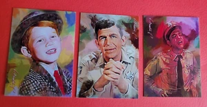 ANDY GRIFFITH SHOW ANDY OPIE & BARNEY FIFE DON KNOTTS ART CARDS #d46/50 &2 41/50 - Picture 1 of 5