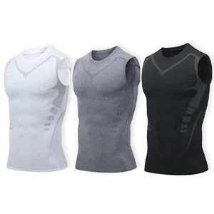 Ionic Shaping Vest Compression Shirt Sleeveless For Men To Build A Good Body - Picture 1 of 30