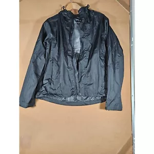Pulse Women Large Black Waterproof Windproof Zip Windbreaker Hooded Jacket - Picture 1 of 4
