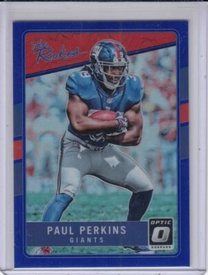 PAUL PERKINS 2016 Donruss Optic The Rookies Blue #17 TRPP 144/149 Giants - Image 1 of 2