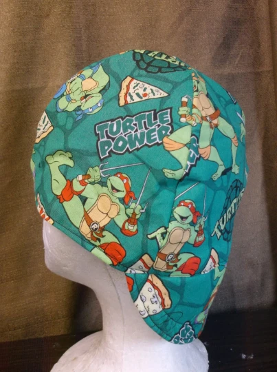 TNMT: Turtle Power construcción hecha a medida, soldador, instalador de tuberías, sombrero de motociclista Foto 1 de 1