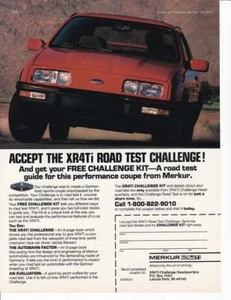 1986 Merkur XR4Ti Car Ad/ Road Test Challenge / Great Photo - Picture 1 of 1