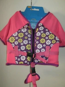 Sun & Sky 1-Piece Float Suit Pink Purple Yellow White Ages 2-3 Years - Picture 1 of 3