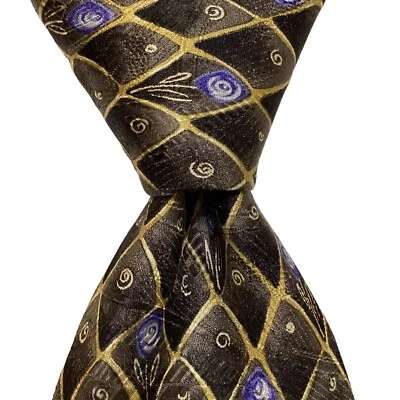 ROBERT TALBOTT Best of Class Silk Necktie USA Designer FLORAL Green/Blue EUC - Image 1 of 3