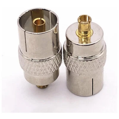 1pc MCX Male to IEC DVB-T TV PAL Female RF Coax Coaxial Connector Adapter - Image 1 of 4