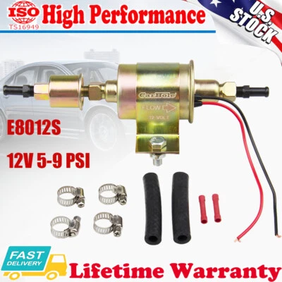 Universal Electric Fuel Pump Inline 12V Low Pressure 5-9 PSI GAS Diesel E8012S - Image 1 of 4