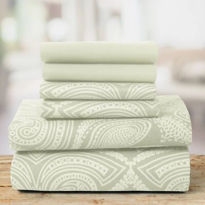 Juego de sábanas de 6 piezas de bolsillo profundo serie 1800 juego de sábanas de cachemira confort de lujo Foto 1 de 4