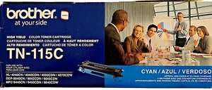Genuine Brother High Yield Color Toner Cartridge CYAN TN-115C Open Box - Picture 1 of 12