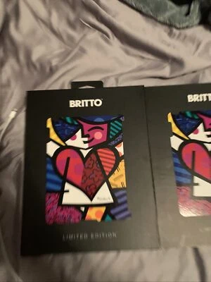Romero Britto iPad 2 Hard Cover Case Limited Edition “Girl In Love” In Box  EUC! - Image 1 of 4