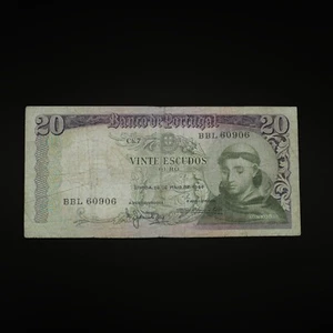 Billete 20 Escudos Portugal AÑO 1964 Santo Antonio Circulado Banknote Notafilia - Imagen 1 de 2