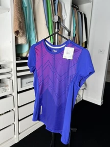 Puma Sport Womens Top Tee Purple/Blue Pink Size XS Or 8 New With Tags RRP $45 - Picture 1 of 3