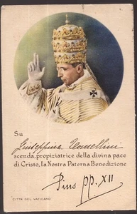 Italia Vaticano, cartolina del 1942 con benedizione di Papa Pio XII   -HA60 - Picture 1 of 3
