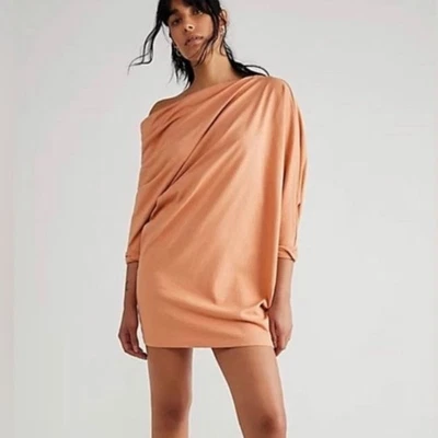 Vestido Free People Beach Moderno Mini Acanalado Melocotón Talla XS Foto 1 de 4