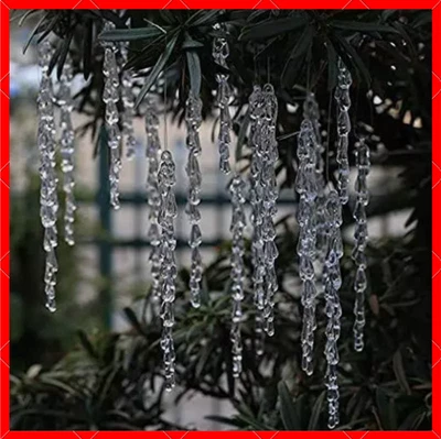 Árbol de Navidad Transparente Hielo Adornos Decoración Navidad Decoración Hogar Conjunto De 24 Foto 1 de 4