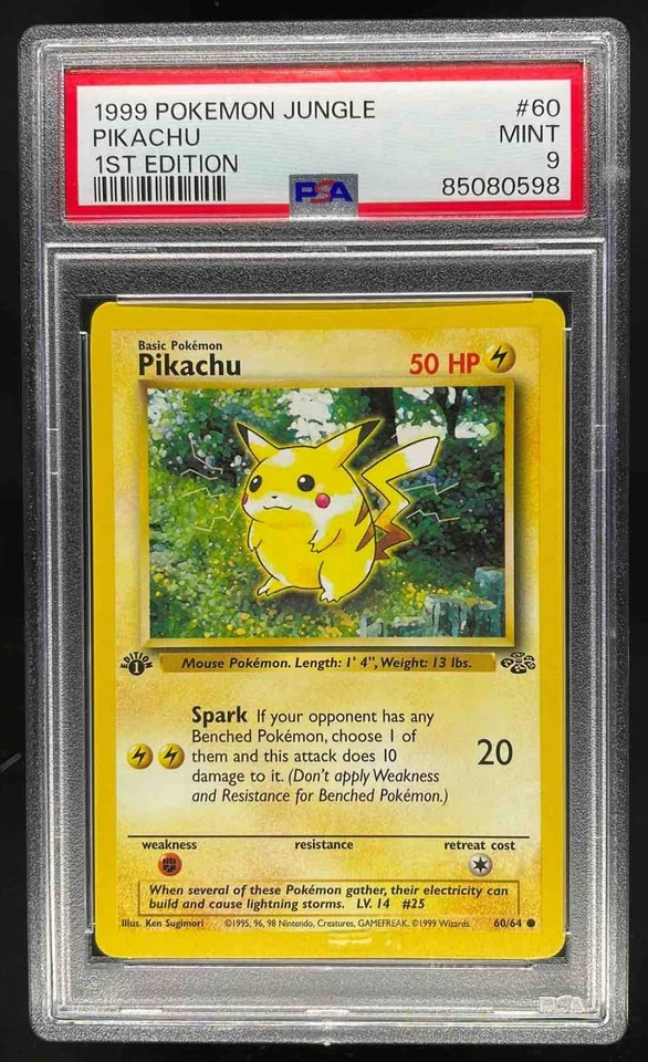 1999 Pokemon Jungle 1st Edition Pikachu PSA 9 Mint #60/64 - Image 1 of 2